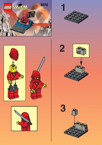 Lego RED NINJA DRAGON FLYER - 3074 (1999) - MOSCASPEEDER BUILD.INST FOR 3074 IN
