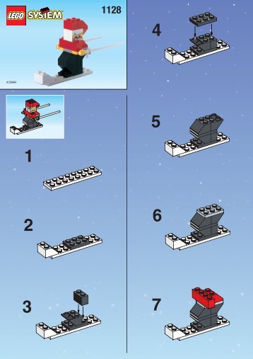 Lego SKIING SANTA - 1128 (1999) - MILK CART BUILD.INST. FOR 1128 IN