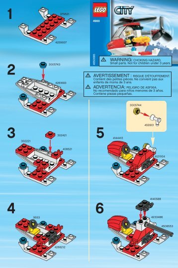 Lego Fire Helicopter - 4900 (2008) - SPACE SCAVENGER ( 6818) BI 2001/ 2 - 4900 V 142