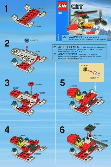 Lego Fire Helicopter - 4900 (2008) - SPACE SCAVENGER ( 6818) BI 2001/ 2 - 4900 V 140