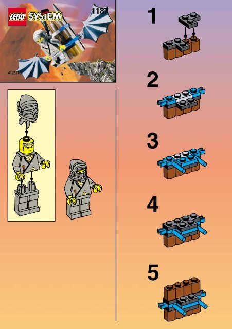 Lego FLYING NINJA - 1187 (1999) - GUARDED INN BUILD.INST. FOR 1187
