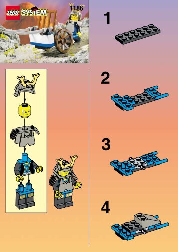 Lego NINJA WITH SWORDS - 1186 (1999) - GUARDED INN BUILDING INST. FOR 1186