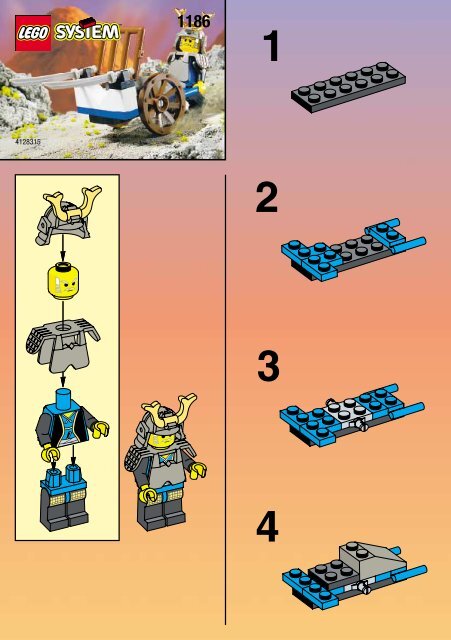 Lego NINJA WITH SWORDS - 1186 (1999) - GUARDED INN BUILDING INST. FOR 1186
