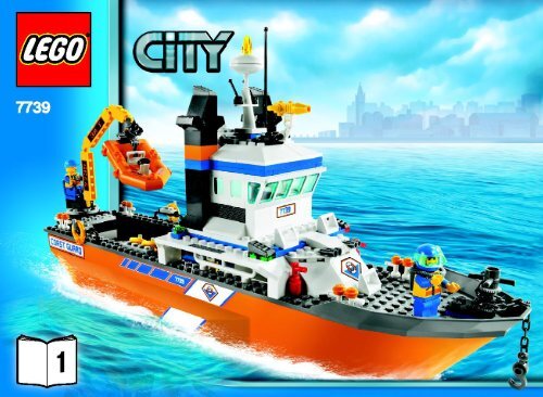Lego Coast Guard Patrol Boat &amp; Tower - 7739 (2008) - Coast Guard 4WD &amp; Jet Scooter BUILD INSTR 3006, 7739 1/2 IN