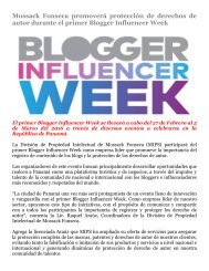 Mossack Fonseca promoverá protección de derechos de autor durante el primer Blogger Influencer Week