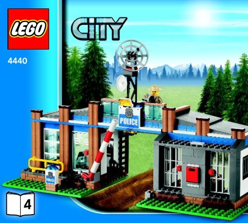 Lego Forest Police Station - 4440 (2011) - POLICE W. 2 ROAD PLATES BI 3017  / 44 - 65g, 4440