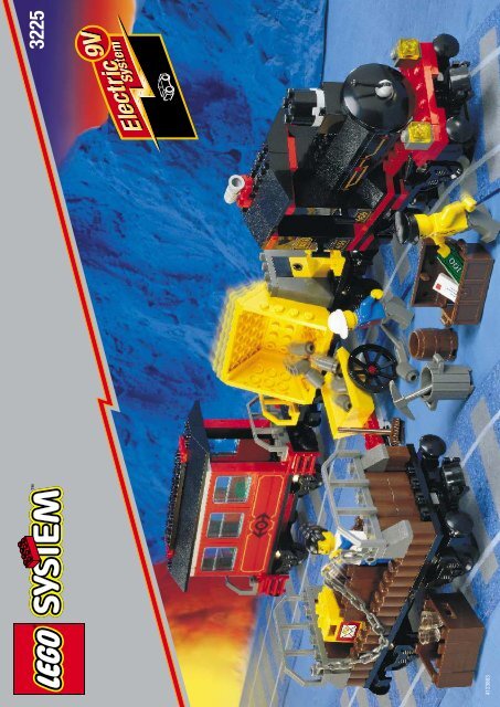 Lego LOCOMOTIVE (OLD) W.4 CARRIAGES - 3225 (1998) - Train Engine Shed BUILDING INSTR. 3225 IN