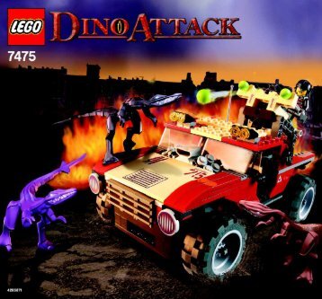 Lego Fire Hammer vs. Mutant Lizards - 7475 (2005) - Dino Track Transport BI, 7475