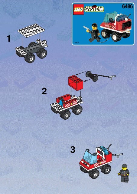 Lego FIRE CAR - 6486 (1997) - Fire Station BUILD. INSTR. FIRE ENGINE 6486