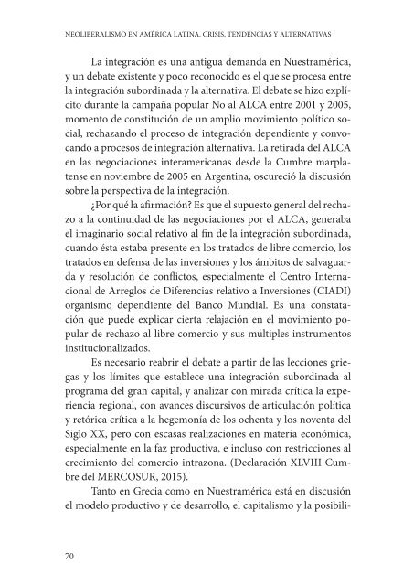 NEOLIBERALISMO EN AMÉRICA LATINA CRISIS TENDENCIAS Y ALTERNATIVAS