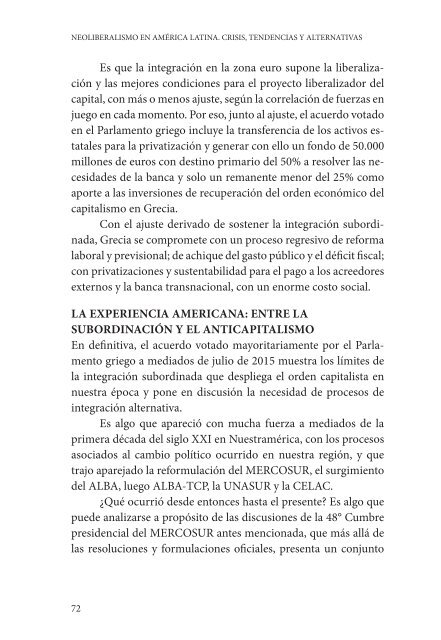 NEOLIBERALISMO EN AMÉRICA LATINA CRISIS TENDENCIAS Y ALTERNATIVAS