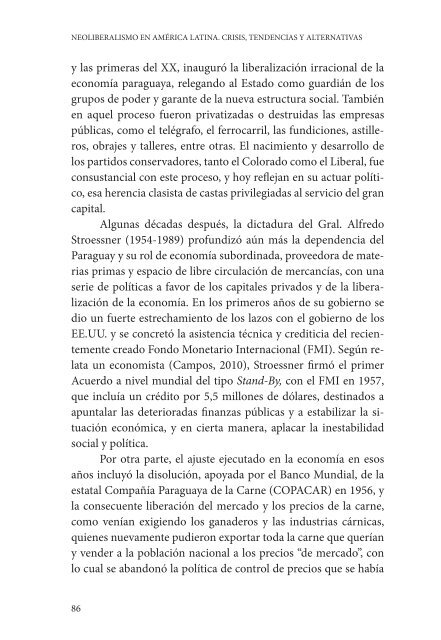 NEOLIBERALISMO EN AMÉRICA LATINA CRISIS TENDENCIAS Y ALTERNATIVAS