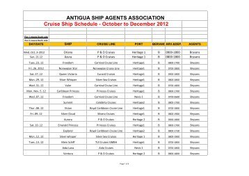 Cruise Ship Schedule - October to December ... - Antigua Nice Ltd.