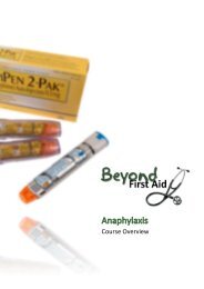 Course Overview Anaphylaxis