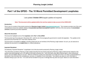 Part 1 of the GPDO - The 10 Worst Permitted Development Loopholes