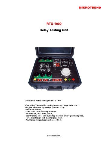 RTU-1000 Relay Testing Unit - Mikrotrend