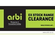 Arbi Ex Stock Range Clearance