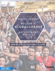 AIESEC RMIT 2016 Recruitment Booklet