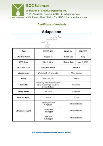 BOC Sciences GMP Products-Adapalene