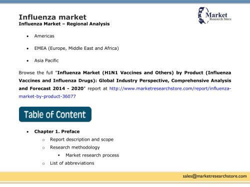 Influenza Market H1N1 Vaccines,Drugs and others in global Industry Comprehensive Analysis and Forecast 2014 - 2020.