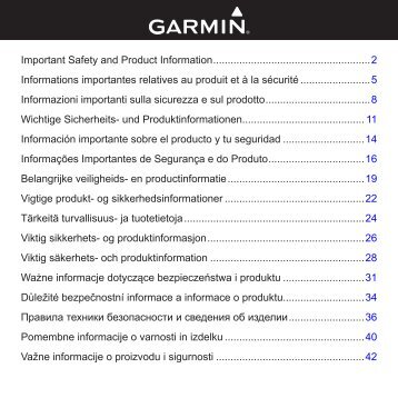 Garmin MontanaÂ® 610t Camo - &#129;&#129;&#129;&#129;Informations importantes sur le produit et la sÃ©curitÃ©