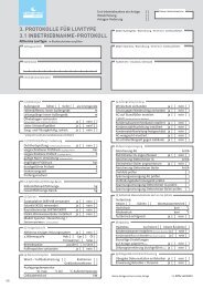 Tabelle bauseitige Einstellungen - Horn Klima