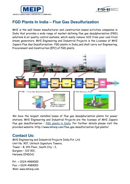 FGD Plants India – Flue Gas Desulfurization