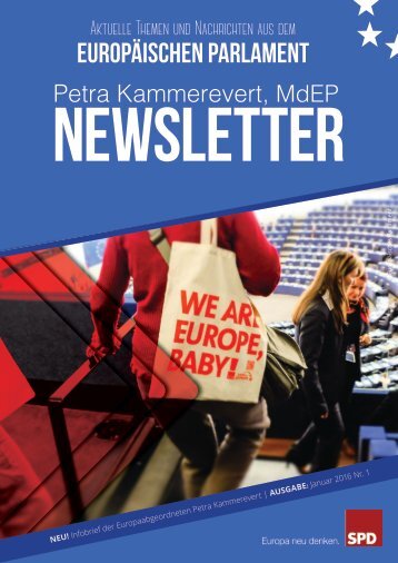 Infobrief der Europaabgeordneten Petra Kammerevert - Ausgabe: Januar 2016 Nr.1