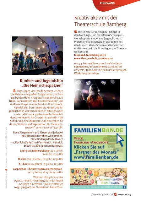 Bambolino - Das Familienmagazin für Bamberg Stadt und Land