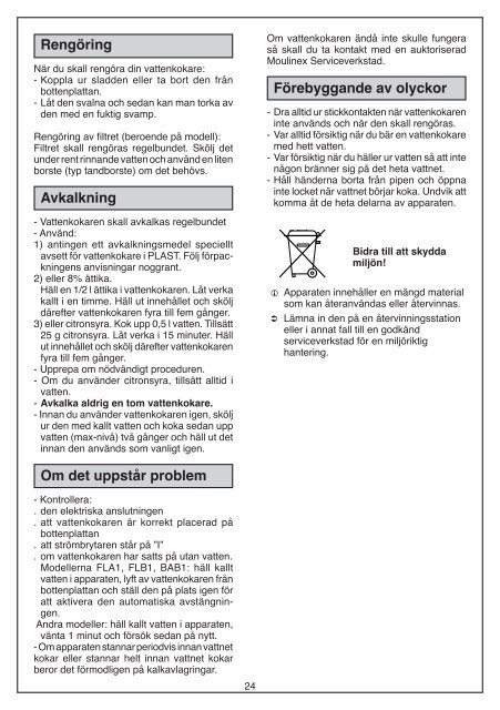 Moulinex bouilloire subito inox/blanc - BY530D10 - Modes d'emploi bouilloire subito inox/blanc Moulinex