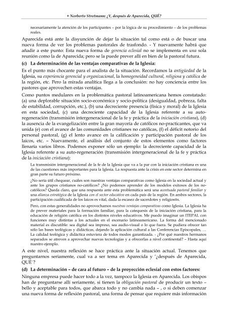 + Norberto Strotmann ¿Y, después de Aparecida, QUÉ?