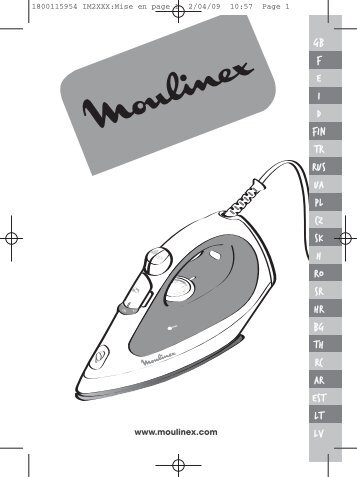 Moulinex PRINCIPIO - IM2045E0 - Modes d'emploi PRINCIPIO Moulinex