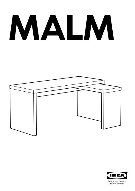 Ikea MALM Bureau Avec Tablette Coulissante - 70214192 - Plan(s) de montage