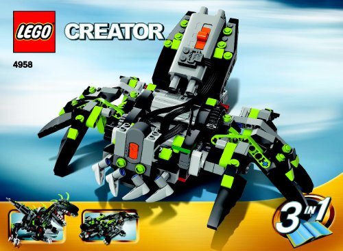 Lego Monster Dino - 4958 (2007) - Fast flyers BUILD INSTR 3006, 4958 3/3