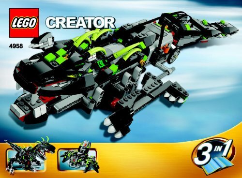 Lego Monster Dino - 4958 (2007) - Fast flyers BUILD. INSTR. 3006, 4958 2/3