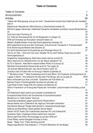 Table of Contents Announcement Articles Table of Contents 1 6 29