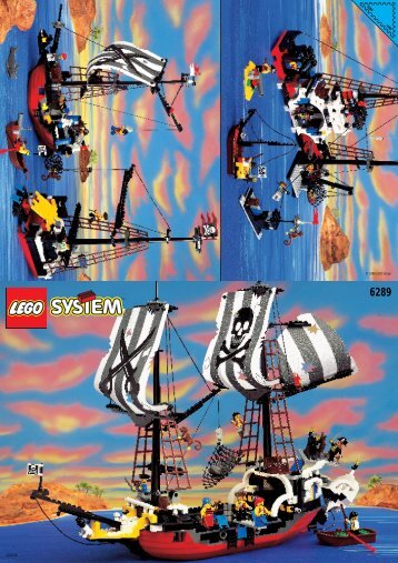 Lego PIRATE BATTLE SHIP - 6289 (1996) - Black Sea Barracuda BUILDING INSTR. 6289 IN