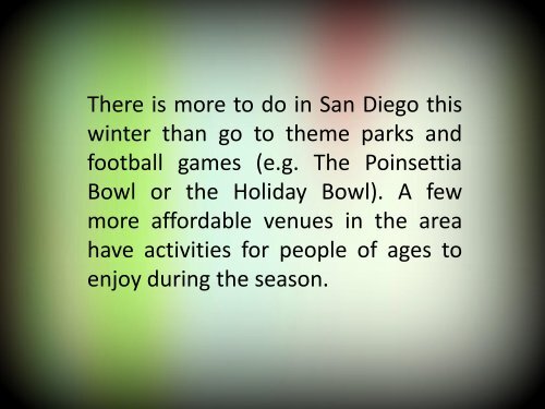 Winter In San Diego - Fun & Affordable Things To Do
