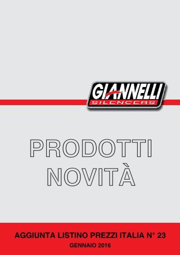 Giannelli Nuovi prodotti - Gennaio 2016
