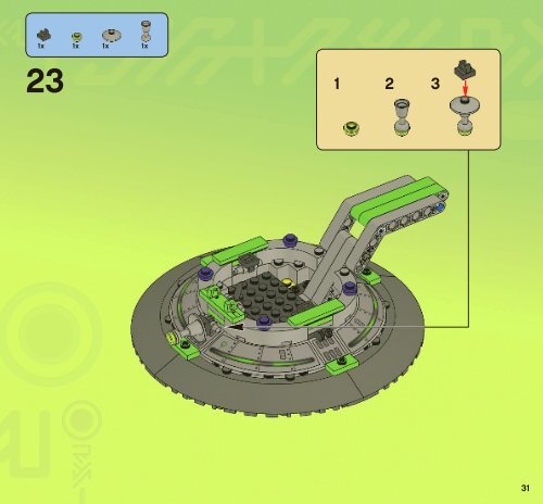 Lego Alien Mothership - 7065 (2011) - LARGE UFO BI 3005/36 - 7065 V. 29/39 1/2