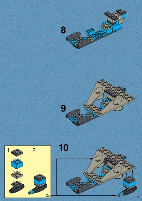 Lego Space Swarm - 6969 (1998) - SMALL DROID SPACE SHIP BUILD INST.  FOR 6969