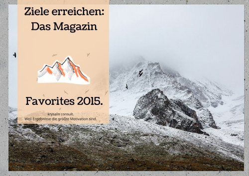 Ziele erreichen: Favoriten 2015.