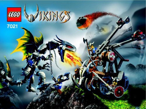 Lego Viking Double Catapult vs. the Armored O - 7021 (2006) - Viking Warrior challenges the Fenris Wol BI  7021 NA