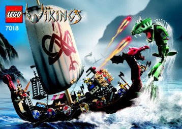 Lego Viking Ship challenges the Midgard Serpe - 7018 (2005) - Viking Warrior challenges the Fenris Wol BULDING INSTRUCTION, 7018 IN