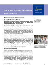 E&P in Brief – Spotlight on Research - WINTERSHALL