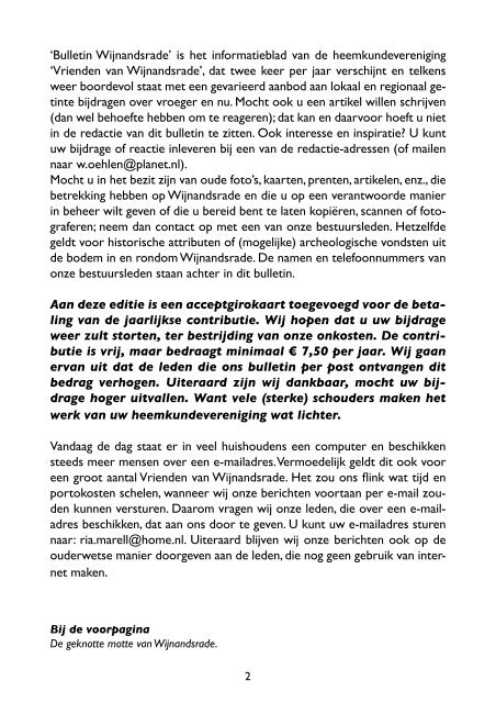 BULLETIN WIJNANDSRADE - Vrienden van Wijnandsrade