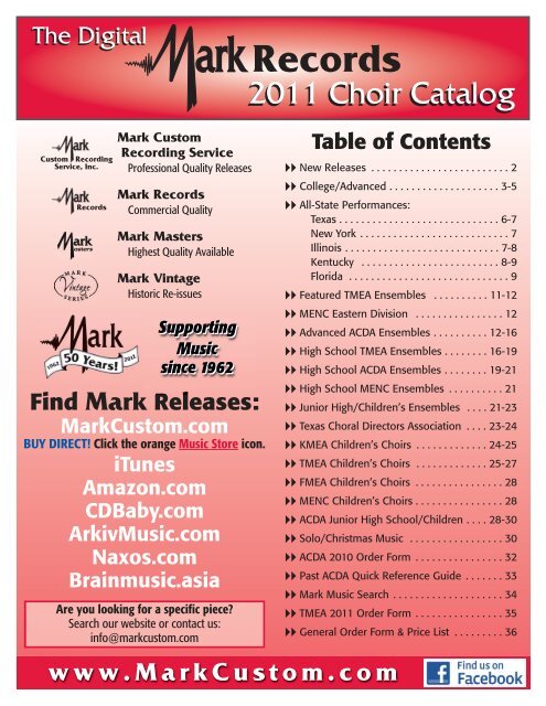Choir Catalog 2011 - Mark Custom