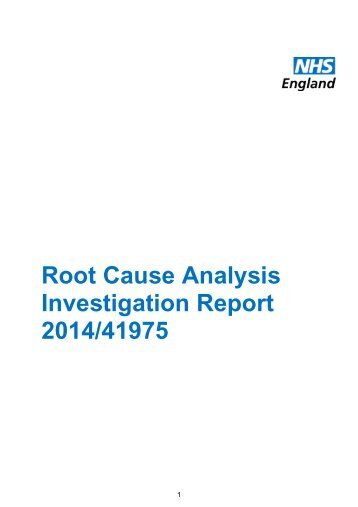 Root Cause Analysis Investigation Report 2014/41975