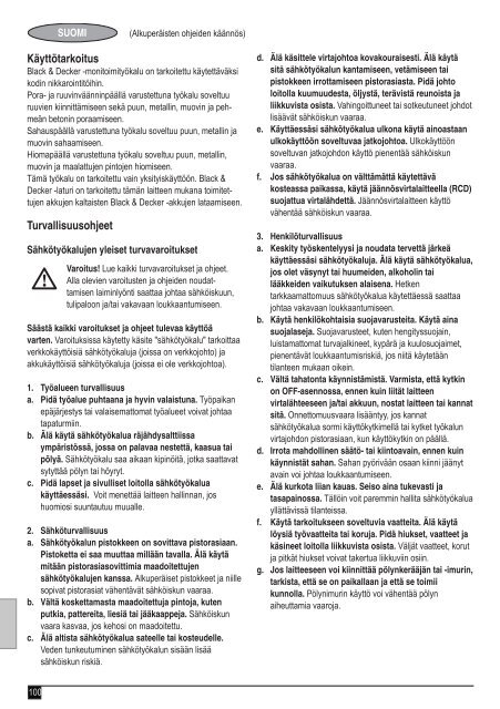 BlackandDecker Multitool- Mfl143 - Type H1 - Instruction Manual (Europ&eacute;en)