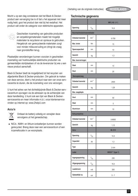 BlackandDecker Multitool- Mfl143 - Type H1 - Instruction Manual (Europ&eacute;en)